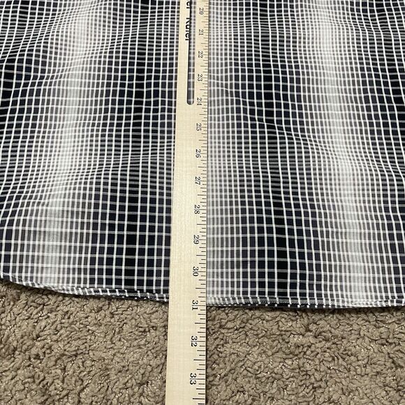 Bugatchi Shirt Men XL Gray Black Classic Fit Long Sleeve Check Squares Geometric - Picture 11 of 12